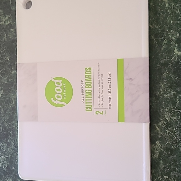 FOOD NETWORK 2 PIECES ALL-PURPOSE WHITE CUTTING BOARDS - Picture 1 of 7